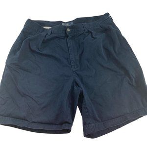 Polo Ralph Lauren Mens Tyler Shorts Size 38 Navy Blue Pleated Front Cotton